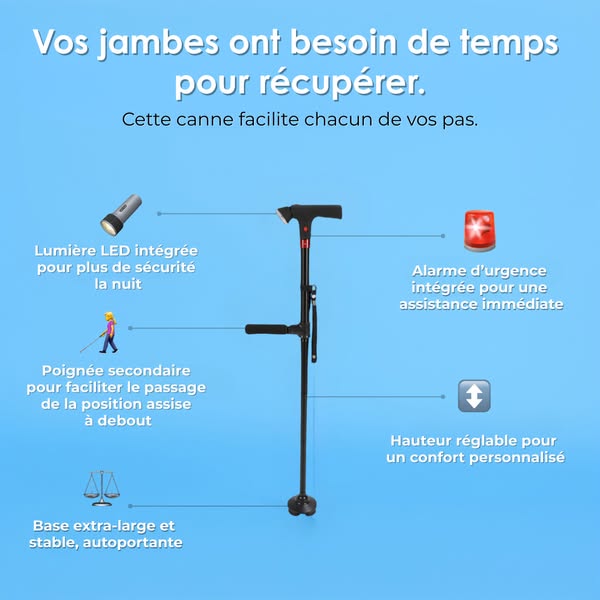 OrthoCanne+ : Votre allié pour marcher, vous lever et vous déplacer en toute liberté